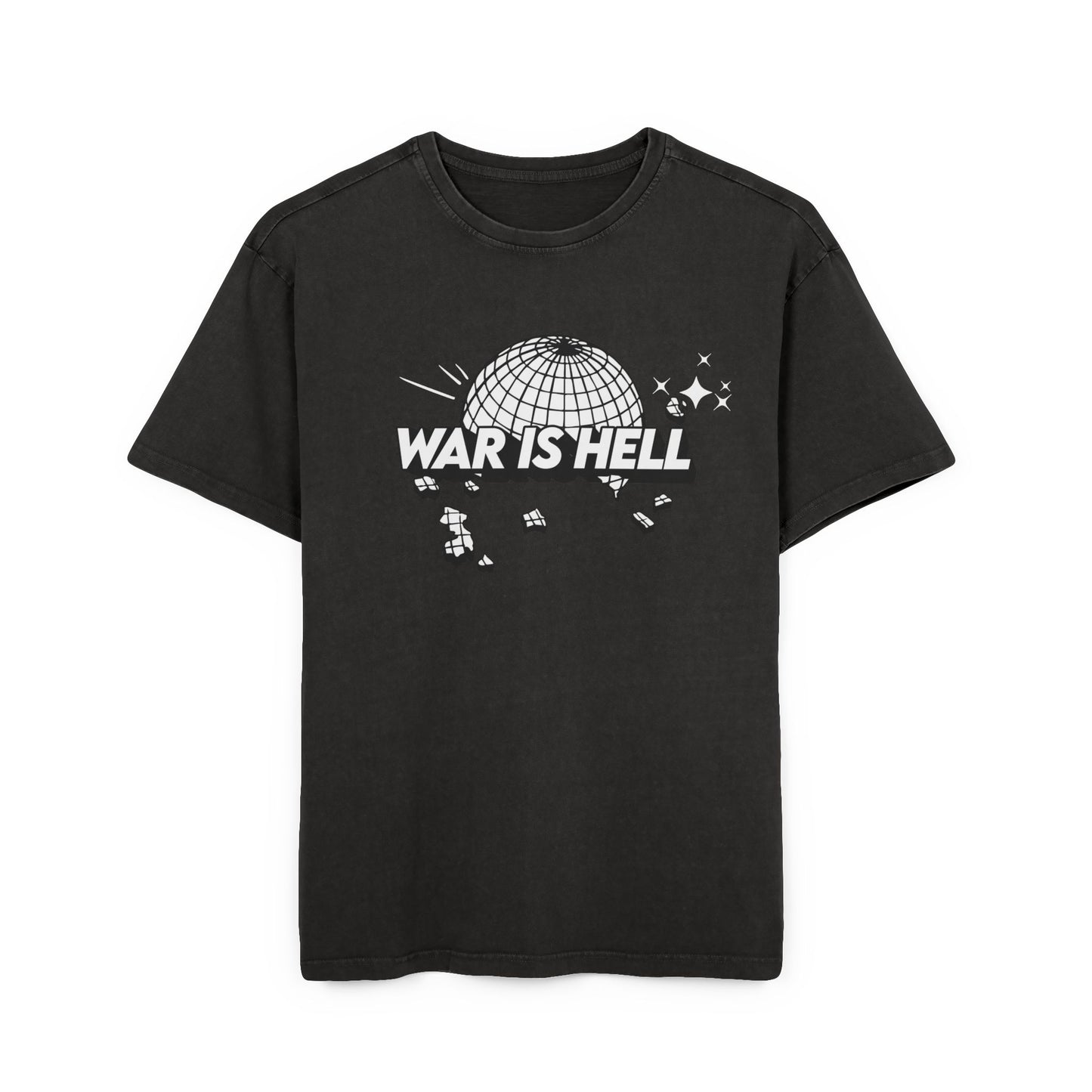 War Is Hell Graphic Tee — Vintage Acid Wash Oversized T-Shirt