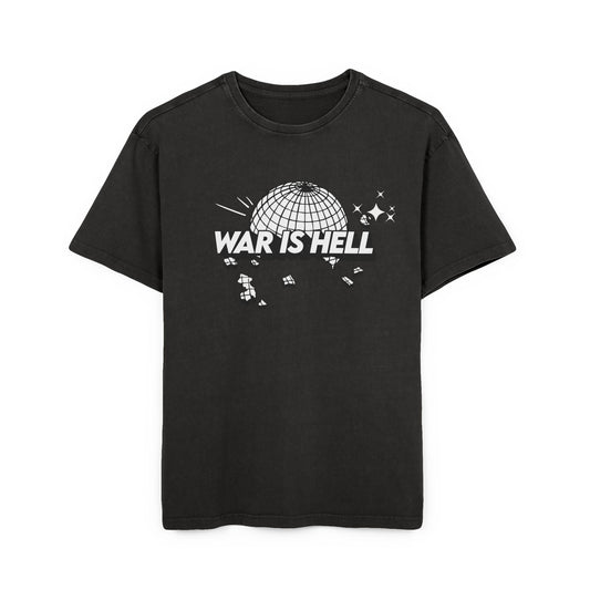 War Is Hell Graphic Tee — Vintage Acid Wash Oversized T-Shirt